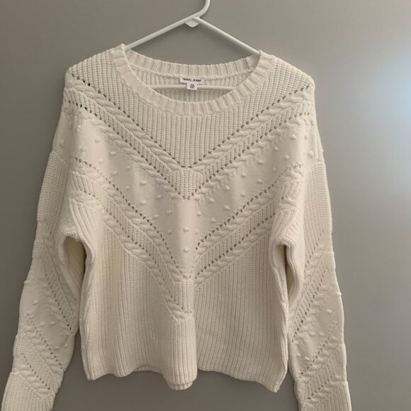 Women's Tribal Jeans Lambs Wool Cream Knit Sweater Petite Medium - Picture 3 of 8
